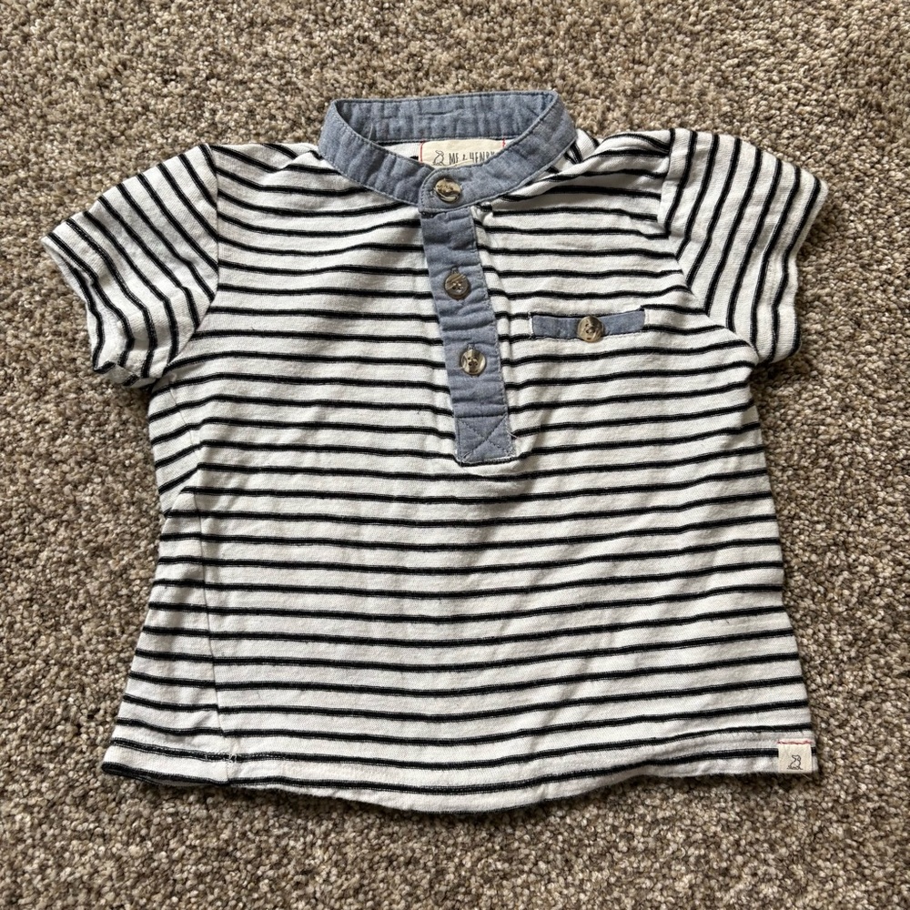 Set of Me + Henry Boys Stripe T-Shirt and Long Sleeve Onsie Size 18-24 Mo‎ - Picture 2 of 8